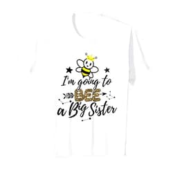 Promoted to Big Sister 2024 Cute Bee Leopard Print Kids I'm Going To Be a Big Sister 2024 Cute Bee Leopard Girls T-Shirt