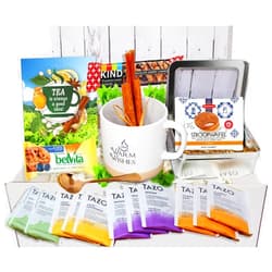 Zelica Perfect TEA LOVERS gift for women/men, mother's day mom gift, Tazo tea bags, Mug, Cookies, Honey, cinnamon, GET WELL SOON gift, thinking of you or thank you care package gift basket