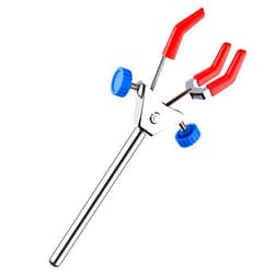 stonylab 3 Prong Dual Adjustable Clamp, Sturdy 3 Prong Multipurpose Swivel Clamp Finger Style Lab Extension Clamp Lab Accessory