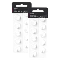 KH HAIKE Hearing Aid Domes for Oticon Replacements, Oticon Minifit Double Vent Bass Domes (8 mm/2 Packs）, Universal Domes for Oticon Hearing Aid Supplies.