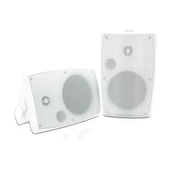 Herdio 400W 6.5 Inch Passive Outdoor Speakers Wired Waterproof,2 Way Wall Mounted Speakers with Powerful Bass for Patio Home Indoor Poolside Deck Backyard (Pair,White)
