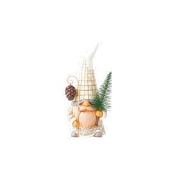 Enesco Jim Shore Heartwood Creek White Woodland Gnome with Pinecone and Sisal Tree Figurine- Stone Resin Hand Painted Crafted Collectible Gnomes Figurines Home Decor Statue, 6.89 Inch