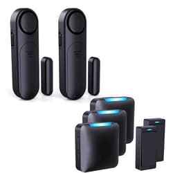 AKOYU Bundle: Door Alarms 2 Pack + Wireless Doorbell (3 Receivers+2 Push Button)