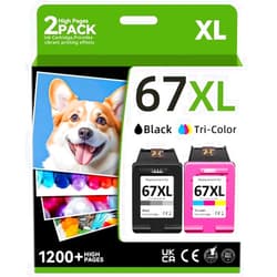 Thcbme Printer Ink 67 Compatible for HP 67XL Ink Cartridges Black Color Combo Pack Compatible for HP Ink 67 Fit for DeskJet 2700e 2700 2855e 2755e 2755 4155e 4255e for Envy 6000 6055e 6400 Printer