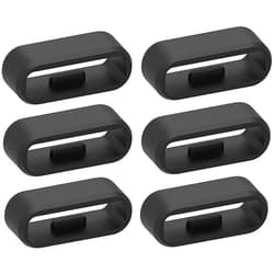 E ECSEM Strap Loop Fastener Rings Compatible with Garmin vivosport Bands 6Pack Black Rubber Replacement Watch Strap Band Keeper Loop Security Holder Retainer Ring for Vivosport Smart Activity Tracker