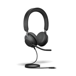 Jabra Evolve2 40 SE Wired Stereo Noise-Cancelling Headset - Features 3-Mic Call Technology and USB-C Cable - Works with All Leading Unified Communications Platforms Such as Zoom & Google Meet - Black