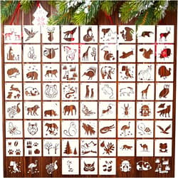 Marspark 66 Pcs Small Stencils for Crafts Reusable 3 Inch Stencils for Painting on Wood DIY Craft Paint Template for Wall Home Decor Card Rock Canvas Drawing Holiday (Animal)
