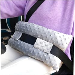 HapiPoppy Hysterectomy Seatbelt Pillow Post Abdominal Surgery Myomectomy Pillows with Pocket for Ice/Hot Packs Breast Reduction Belly Incision Tummy Tuck C-Section Recovery Patients Gifts Minky Dot Light Gray