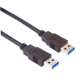 PremiumCord USB 3.0 Connection Cable 0.5 m, SuperSpeed Data Cable up to 5 Gbit/s, Charging Cable, USB 3.0 Type A Male, 9 Pin, Colour Black, Length 0.5 m