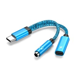 Bordsek USB C to 3.5mm Headphone and Charger Adapter 2-in-1, Type C to Aux Audio Jack/60w Pd Fast Charging for iPhone 15 Pro Max Galaxy S24 S23 S22 S21 Pixel 8 Pro 7 7a, USB-C Splitter Dongle Cord for Android