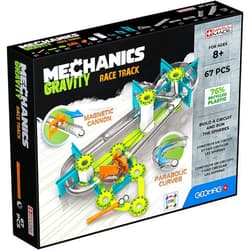Geomag - Mechanics Gravity Race Track - Educational and Creative Game for Children - Magnetic Building Blocks, Race Track with Magnetic Blocks, Recycled Plastic - Set of 67 Pieces