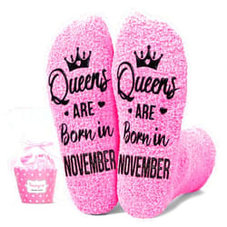 HAPPYPOP Birthday Gifts Ideas Socks for Women - August September October Birthday Presents