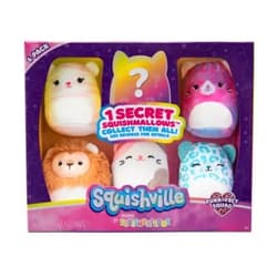Squishville by Original Squishmallows Purr-FECT Squad Plush - Six 2-Inch Squishmallows Plush Including Eloise, Karina, Ramon, Pooja, and Toni - Toys for Kids