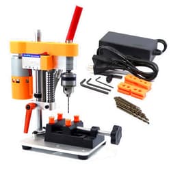 NovelLife Mini Drill Press Precision Benchtop Drilling Machine Elecric Portable Table Driller CNC 795 Motor B10 Chuck Metal Wooden DIY Jewelry Making Crafts Tool Upgraded