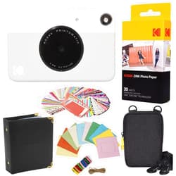 Kodak Printomatic Instant Camera (Grey) Gift Bundle + Zink Paper (20 Sheets) + Case + 100 Sticker Border Frames + Hanging Frames + Album