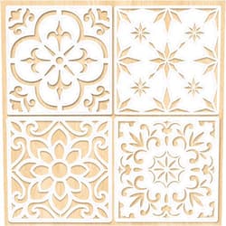Leyhooney Large Tile Floor Stencils Set (4 Designs, 12