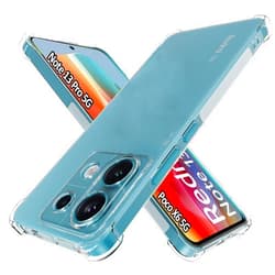 USTIYA Case for Xiaomi Poco X6 5G / Redmi Note 13 Pro 5G (Not for 4G) Clear TPU Four Corners Military-Grade Protection Cover Transparent Soft funda