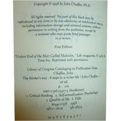 By John Chaffee (Author) The Thinker's Way : 8 Steps to a Richer Life