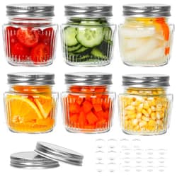 Cehomi Glass Mason Jars with Lids - 8 oz Vintage Canning Jars, Pickling Jars for Jelly, Jam, Honey, Pickles, Spice, Essential Preserver for Home Storage and Gifting 6 Pack