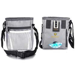 SunGrow Dog, Ferret & Parrot Training Pouch, Training Bag for Treats, Kibbles, Toys & Accessories, Gray, Multiwear and Weather-Proof, 1 pouch with adjustable shoulder strap and waist belt