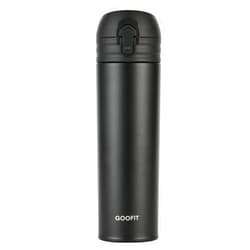 GOOFIT Water Bottle Double Wall Vacuum Insulated Thermos Beverage Coffee Bottle Stainless Steel Travel Mug Thermos Flask BPA Free Keeps Cold 24H Hot 24H 16 Oz Black