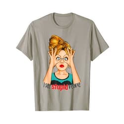 Fun Snarky Humor Graphic Designs For Women Funny Sarcastic Meme Woman Messy Bun I See Stupid People T-Shirt