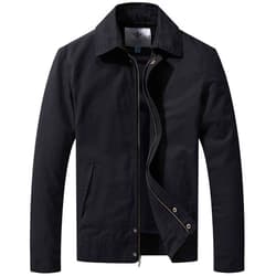 WenVen Men's Lightweight Military Cotton Jacket Casual Spring Lapel Work Coat