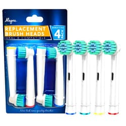 Alayna Replacement Brush Heads Compatible with Oral B- Sensitive Gum Care Electric Toothbrush Heads - Pk of 4 Sensitive Brushes- Fits Oral-b Braun 7000, Pro 1000, 9600, 500, 3000, 8000 Clean