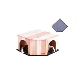 THE KOZKO HUT Wooden Guinea Pig Corner Hideout - Hidey for Chinchilla, Rat and Hedgehog with Pee Pad, Fully Assembled & Dual Entrances - Guinea Pig Accessories by The Kozko Hut