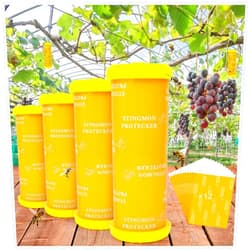 Stingmon 4 Pack Sticky Wasp Traps Outdoor Hanging, Carpenter Bee Traps for Outside, Yellow Jacket Traps Hornet Trap Bee Catcher Killer