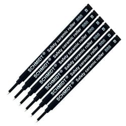 Lanier Pens Schmidt 888 Safety Ceramic Rollerball Refill - Black Ink (Broad Tip 1.00mm) - Pack of 6