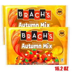 Halloween Brach's Autumn Mix; Candy Corn, Mellowcreme Pumpkin & Indian Corn 2 Pack | Made With Real Honey | Harvest Halloween Thanksgiving Autumn Fall Delights - Brach's