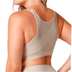 Leonisa Front Closure Posture Corrector Bra - Full Coverage Bras, Wireless Back Support, Front Closure Bras for Women, Easy to Wear Posture, Adjustable Full Coverage Bra-Beige,36B