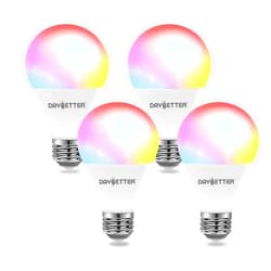 DAYBETTER Tuya Smart Light Bulbs, RGBCW Wi-Fi Color Changing Led Bulbs Compatible with Alexa & Google Home Assistant, A19 E26 9W 800LM Multicolor Led Light Bulb, No Hub Required, Light Bulbs 4 Pack