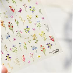 FBABFBUO Flower Nail Art Stickers Decals, Spring Flowers Nail Stickers for Nail Art, Floral Plant Nails Design 5D Embossed Nail Decals Flower Stickers for Nails Spring Manicure Supply for Women Nail Decoration