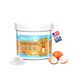 Prymal Pets Eggshell Calcium for Pets - 12 oz. Natural, Ultra-Pure Egg Shell Mineral Powder Supplement for Cats and Dogs - High Absorption, Helps Support Bone, Joint, Teeth, Heart, Immune Health
