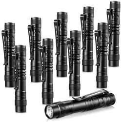 Honoson 10 Pieces Mini Pen Light Flashlight Small LED Pen Light Aluminum Pen Flashlights Pocket Flashlight with Clip for Inspection Camping Emergency Diary Lighting(3.5 Inches)