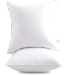 Leeden 16 x 16 Pillow Inserts (Set of 2) -Throw Pillow Inserts with 100% Cotton Cover - 16 Inch Square Interior Sofa Pillow Inserts - Decorative Pillow Insert Pair - White Couch Pillow