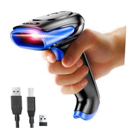 Eyoyo 2D Bluetooth Barcode Scanner Wireless, 2500mAh Handheld Cordless USB Wired QR Bar Code Reader for Library, Warehouse Inventory Compatible with iPad, Android Phone, iPhone, Laptop