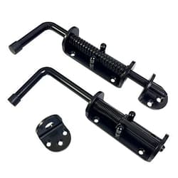 Aiwaiufu 8.5inch Black Heavy Duty Spring Loaded Latch Pin, Galvanized Steel Sliding Barrel Bolt Latch for All Kinds of Gate/Doors, Thickened Interior and Outdoor Latch, 2 Packs