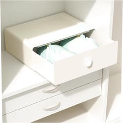 Tynulox Underwear Organizer Drawer, 1 Cell Plastic Bras Drawer, Stackable Closet Organizer, Storage Box for Socks, Panties, Snacks, Beige
