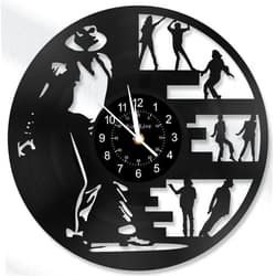 KingLive 12 Inch Music Wall Clock, Pop Music Vinyl Record Wall Clock, Vintage Wall Clock, Rock and Roll Wall Art, Poppin Dance Moves Cool Wall Decor, Gifts for Musicians, Dancers, Friends