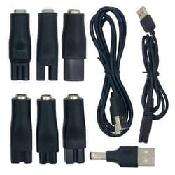 PDEEY Charger Cord for Most Electric Hair Clipper Trimmer Shaver Razor, Flawless Leg Pedi - 5V DC Cable and Variety Adapters