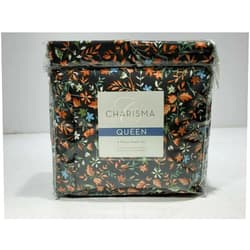 Cubier Charisma Micro Fiber 6-Pieces Queen Sheet Set Terracotta Floral - Queen Size