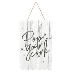Compladeta Pop Your Cork Champagne Prosecco Bottle Watercolour Alcohol Farmhouse Style Wood Sign Home Wooden Hanging Decor for Room Bedroom Kitchen Front Porch 12 X 6 inches