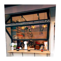 LVLDAWA Shed Window, Aluminum Alloy Mobile Home Window, Flush Mount Upper Lower Sliding Serving Window for Bathroom Living Room Decoration(95x100cm)