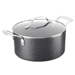 Granitestone Nonstick 5 Quart Stock Pot with Lid with Ultra Durable Mineral and Diamond Triple Cookware Set, Black