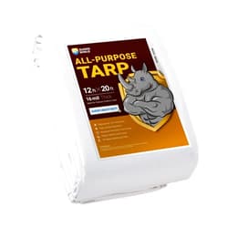 GUARD SHIELD Super Heavy Duty White Ploy Tarp Cover 12x20 Feet Waterproof Tarps 16mil Thick UV and Tear Resistant Tarpualin