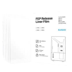 ELEGOO 5 PCS FEP Release Liner Film for Mars 4 Resin 3D Printer, 206mm*146mm, Thickness 0.15mm