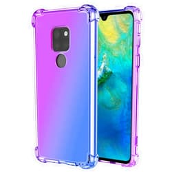 Ueokeird for Mate 20 Case, HMA-L29 HMA-L09 Case, Clear Cute Gradient Phone Case Slim Anti Scratch Flexible TPU Cover Shockproof Protective Case for Huawei Mate 20 (Purple/Blue)